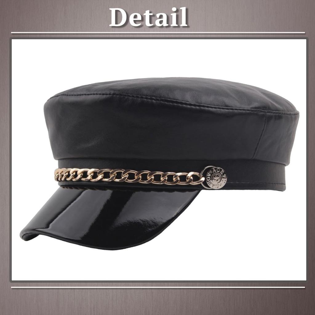 Leather Black Stylish Travel CP793 [One Limitation] Cap, Casquette, Hat, Hat, Women's & Men's, (Black)