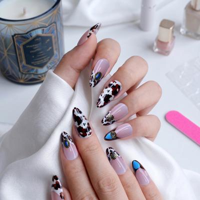 24Pcs/Set False Nails Easy DIY Nail Art Artificial Nail Kit Quick Style Change Fake Nails with Seamless Fit Nail Salon Party Wedding