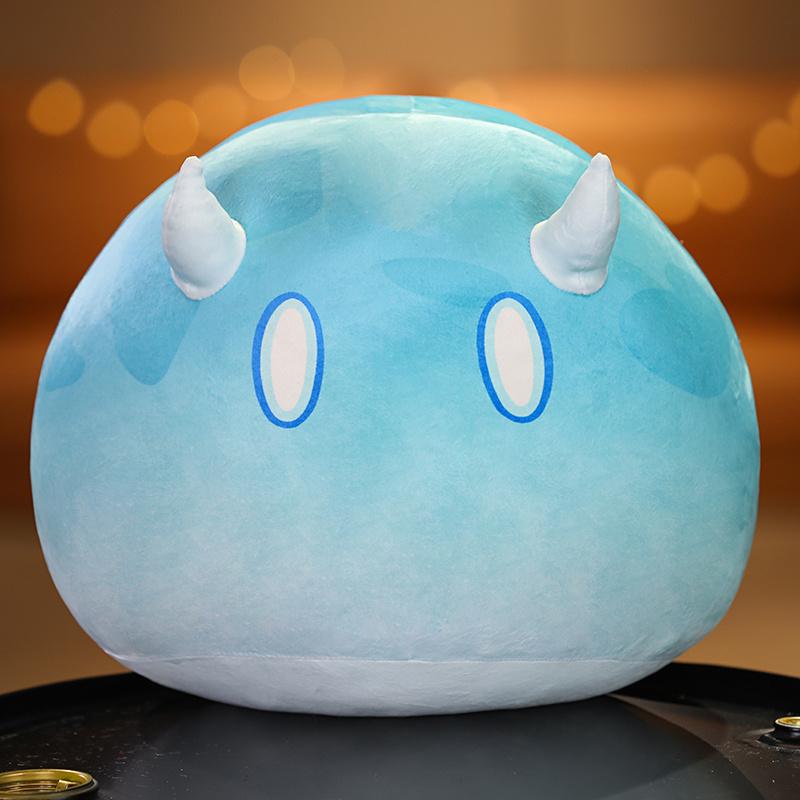 35-60Cm Kawaii Genshin Impact Slime Pluche Speelgoed Anemo Hydro Geo Gevuld Slime Poppetje Pluche Knuffels Sierkussen Kussen Cadeaus Voor Kinderen 25-35cm white