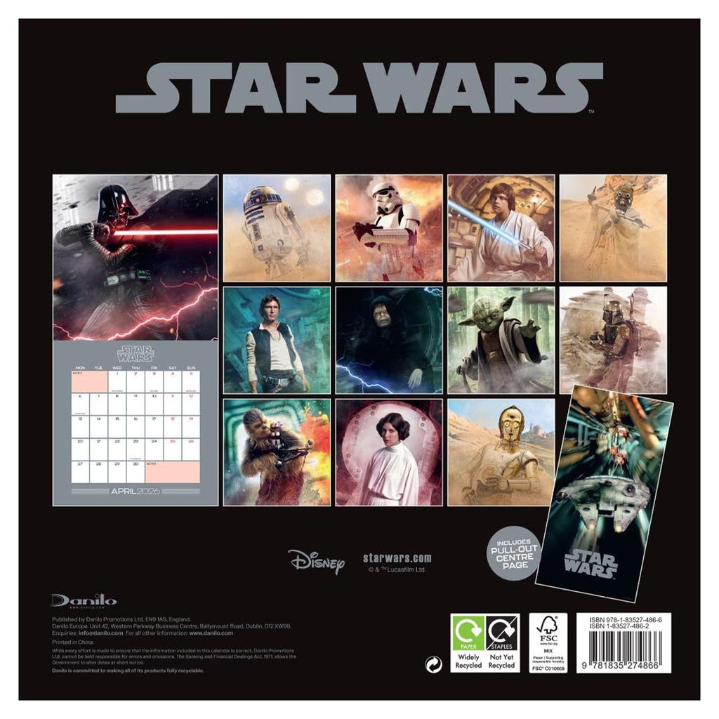 STAR WARS 2026 Square Wall Calendar