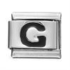 Fashion Black 26 English Letters Italian Charm Links Fit 9mm Stainless Steel Bracelet Making Women Men Jewelry Accessories
