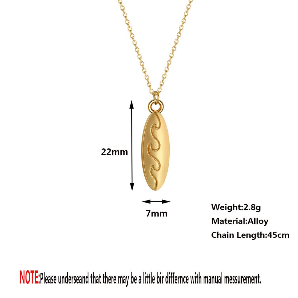 Kinitial Fashion Ocean Wave Surfboard Necklace For Women Man Lover's Sharp  Surfboard Shape Pendant Necklace Engagement Jewelry