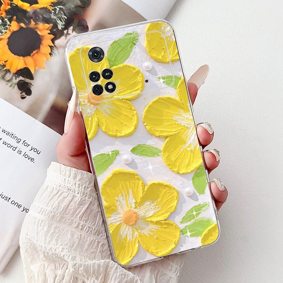For Xiaomi Poco M4 Pro Elegant Floral Butterfly Phone Case For Xiaomi Poco M4 5G PocoM4 Pro 5G 4G Soft Silicone TPU Cases