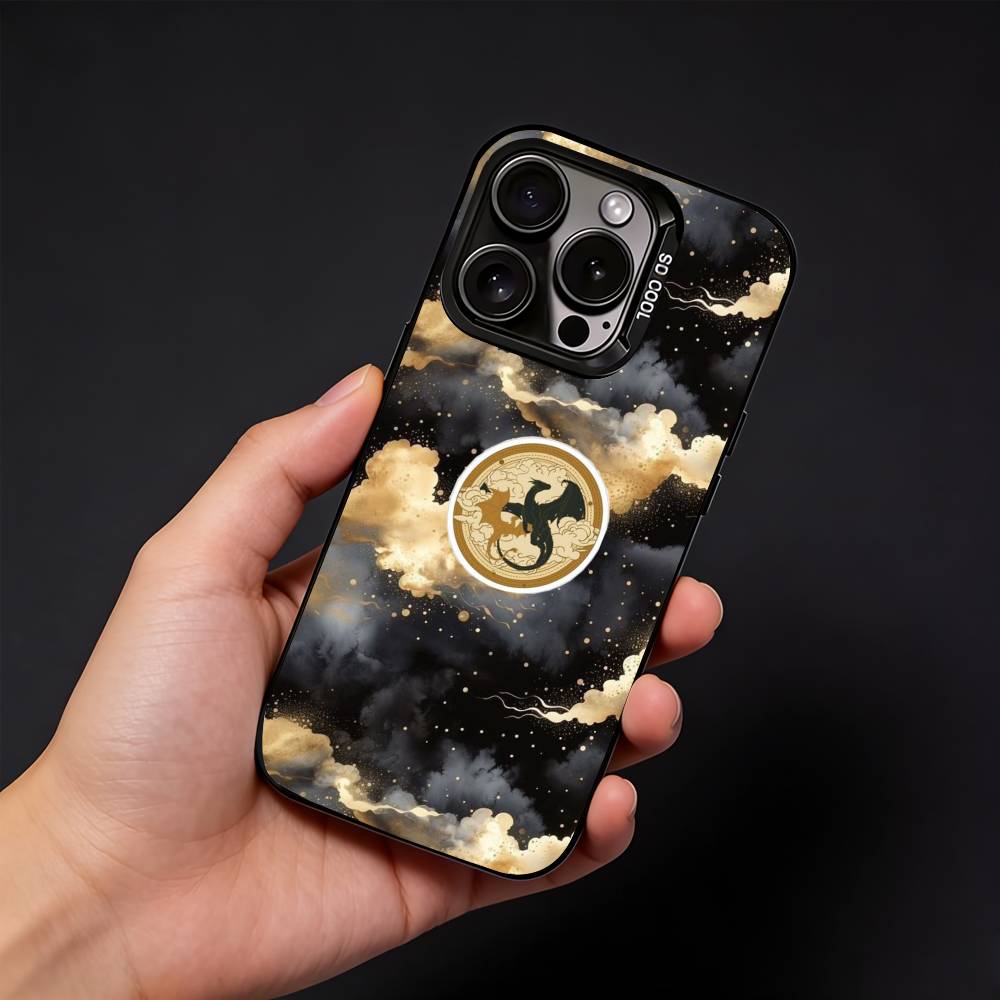 Dragon F-Fourth W-Wing Phone Case For iPhone17, 16,15,14,13,12 Pro Max Black Candy Matte Shockproof Cover iPhone16promax