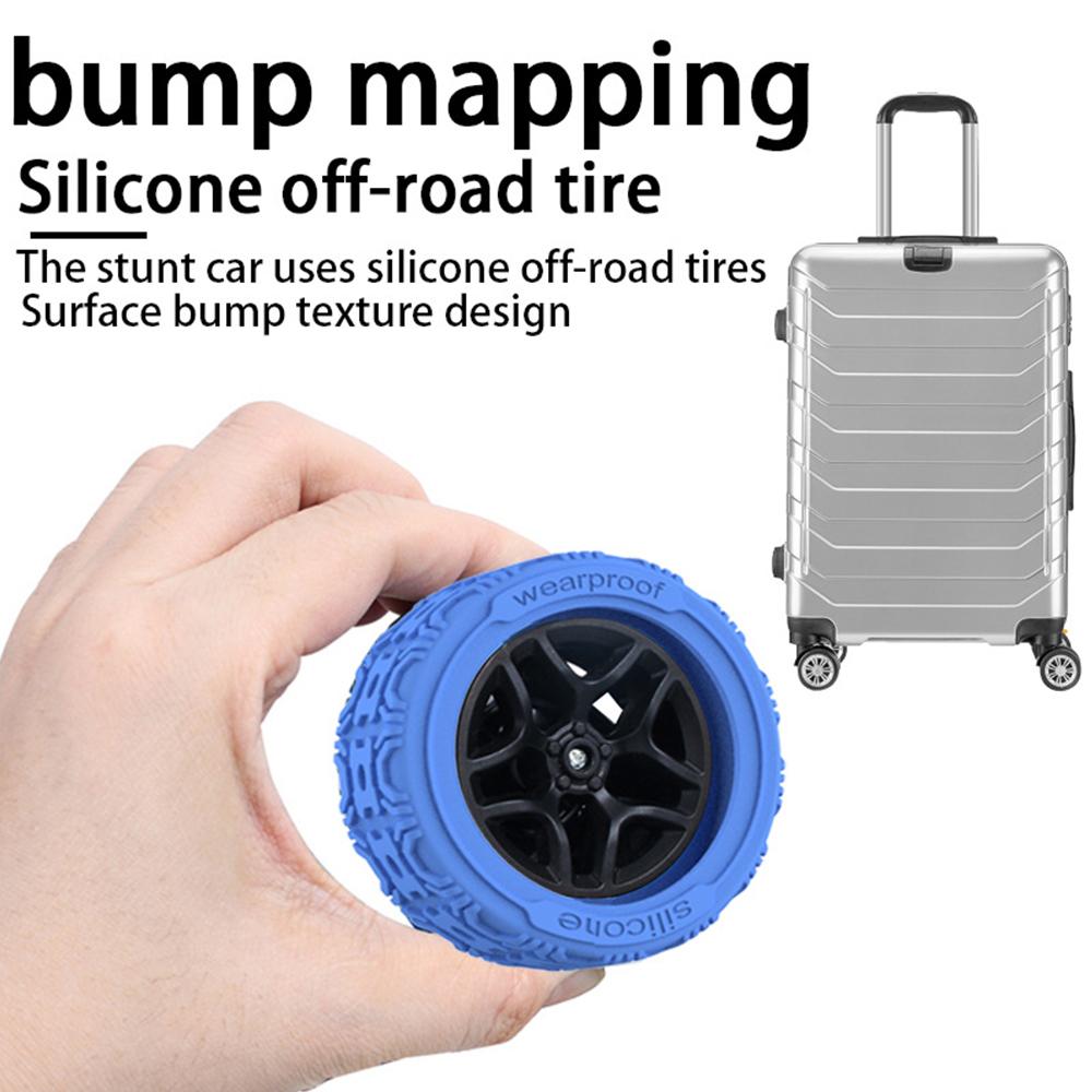 4PCS Premium Silicone Luggage Wheels Protector Covers Silent Shock-Proof Suitcase Wheels Cover Durable Trolley Box Casters Cover