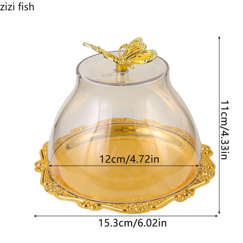 Metal Plate Acrylic Cover Cake Stand Pastry Plate Dessert Plate Dim Sum Dish Fruit Bowl Bread Plates Display Tray Snack Plates