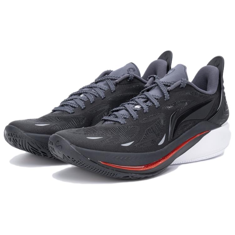 Li Ning SONIC 12 Cushioning Slip Resistant Low top Basketball Shoes Men's Black ABAU019-8