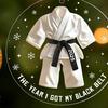 Karate Christmas Ornament 2D Flat Acrylic Taekwondo Black Belt Ornament The Year I Got Black Belt Keepsake for Karate Kids Instructors Karate Lovers