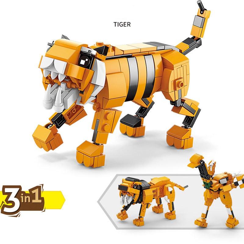 

Строительные блоки из мелких частиц Динозавр Тигровая акула Детская головоломка Игрушка в подарок для детей