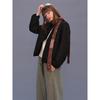 Winter new casual versatile solid color three-proof classic small grid stand-up neck cotton jacket female H