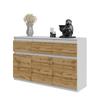 Chest of Drawers 120 Cm White Matt / Wotan Oak 3 Drawers, 3 Doors, 3 Shelves Wide