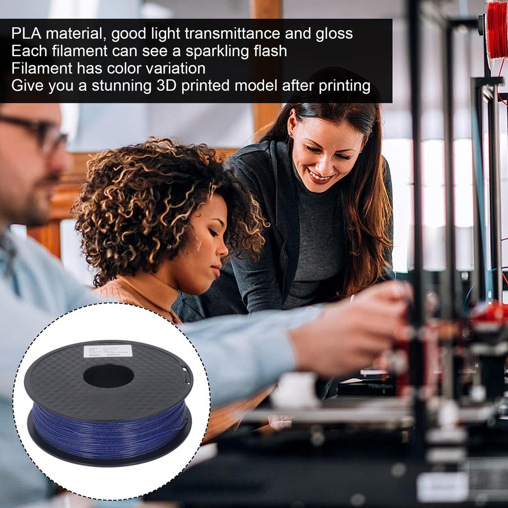 3D Printer Filament 1.75mm Shiny Sparkling Blue Strong Smooth PLA Silk Consumables