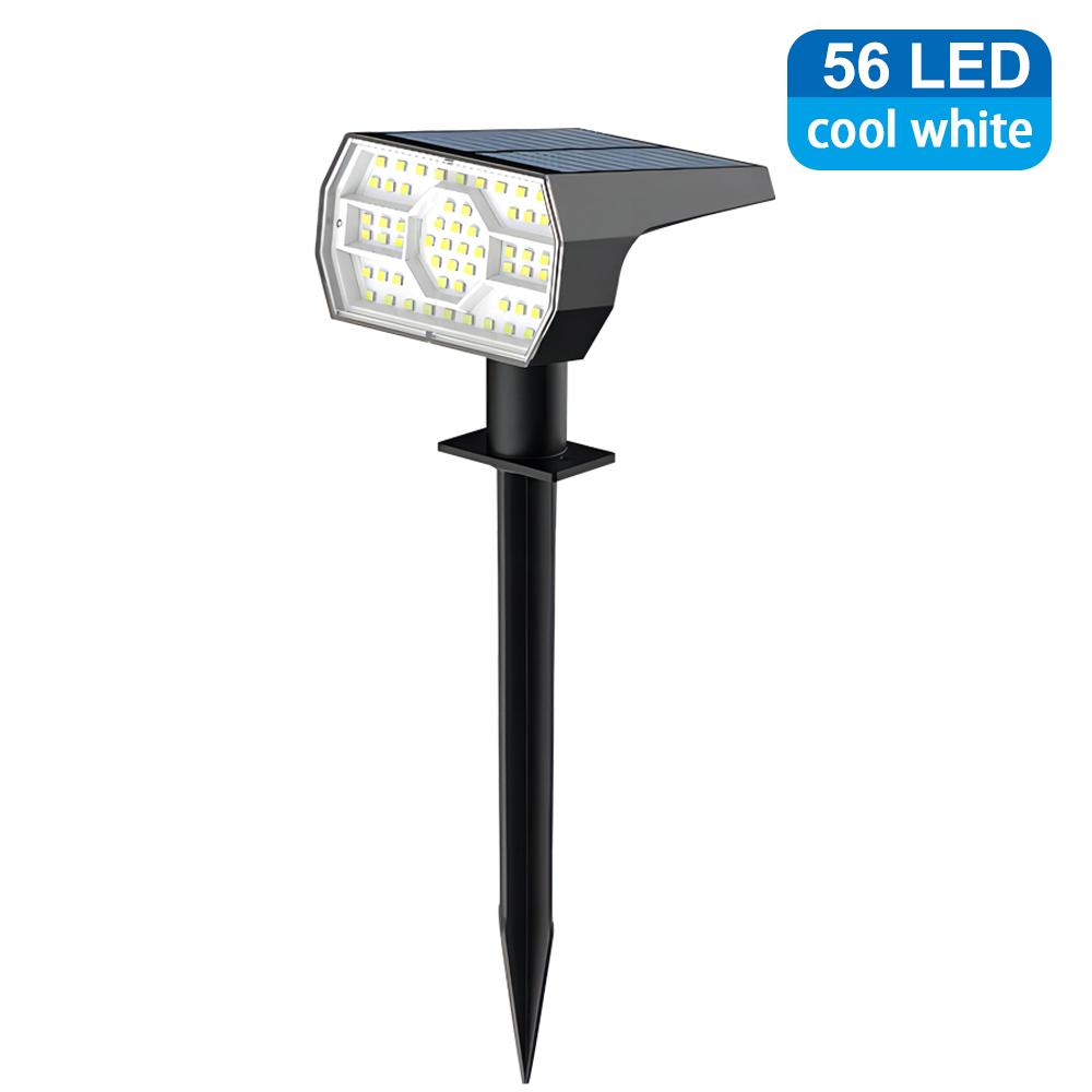 Lampy słoneczne zewnętrzne wodoodporne 52/56 LED 2 szt. 3 tryby oświetlenia Zasilane energią słoneczną Reflektor do ogrodu podwórka Do dekoracji krajobrazu zewnętrznego