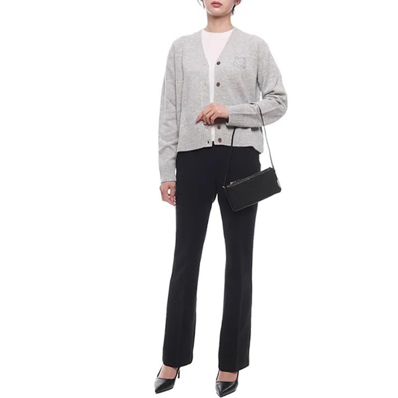 MIU MIU Metal Engraved Logo Leather Clutch Mini Women's Black