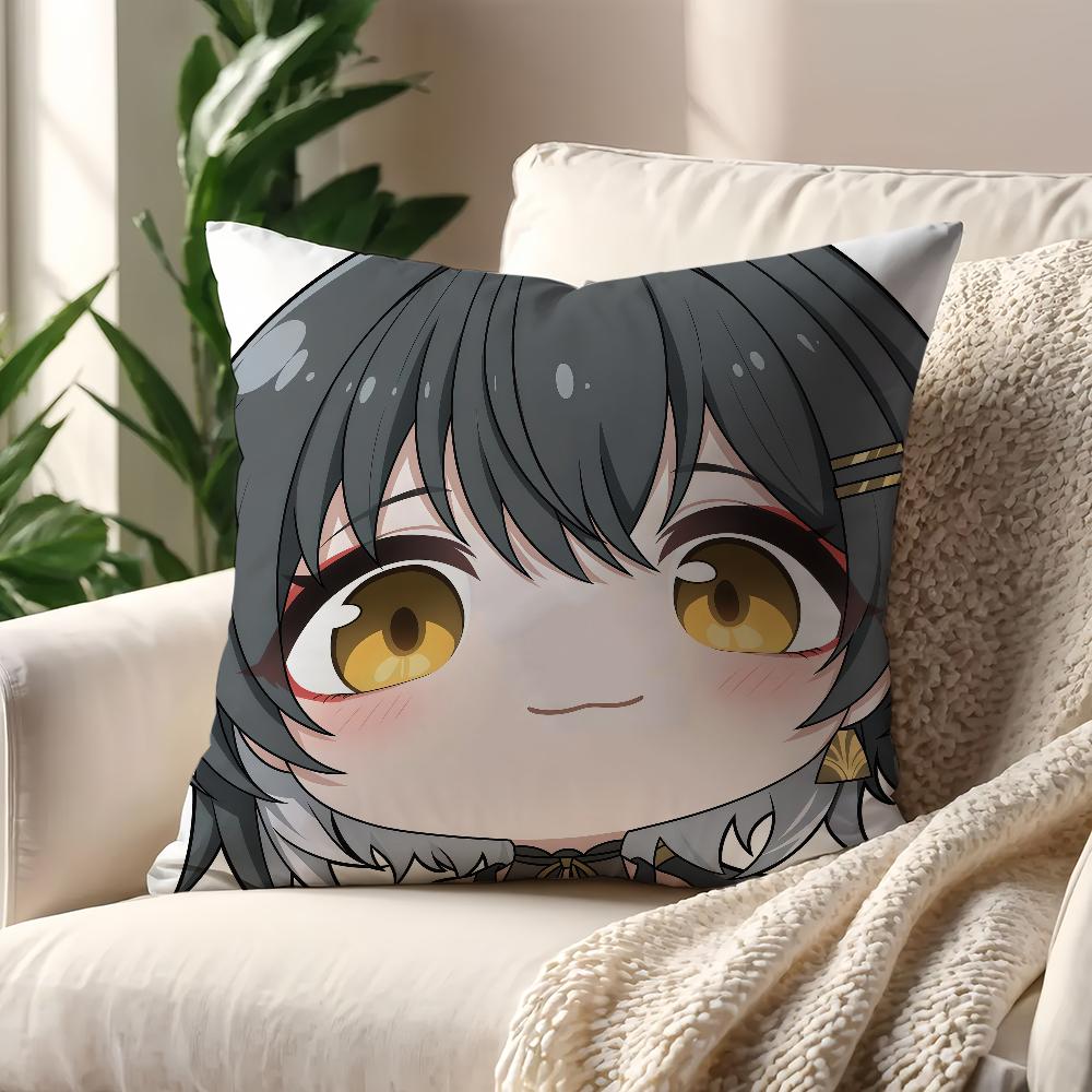 Wuthering Waves face Cute Q-version q cushion cover Pillow Cover Decoration Room Home Sofa living Office Car Nordic Simplicity