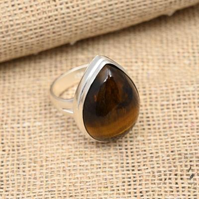 Tijgeroog Edelsteen 925 Sterling Zilver Handgemaakte Prachtige Sieraden Ring