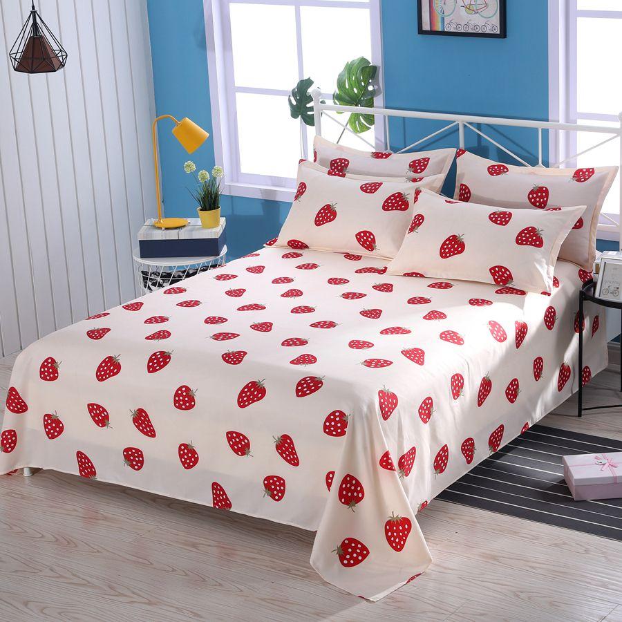 3pcs/Set Home Textile Bed Sheet Set with Pillowcases Cotton Material Lovers Room Bedding Flat Sheet Bed Sheet Set