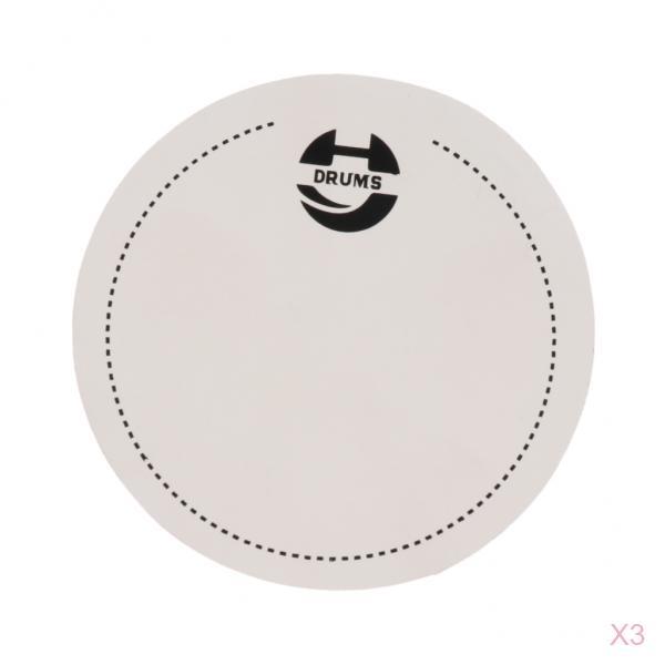 3 Drum Patch Drumhead For Percussion Instrument Parts, White