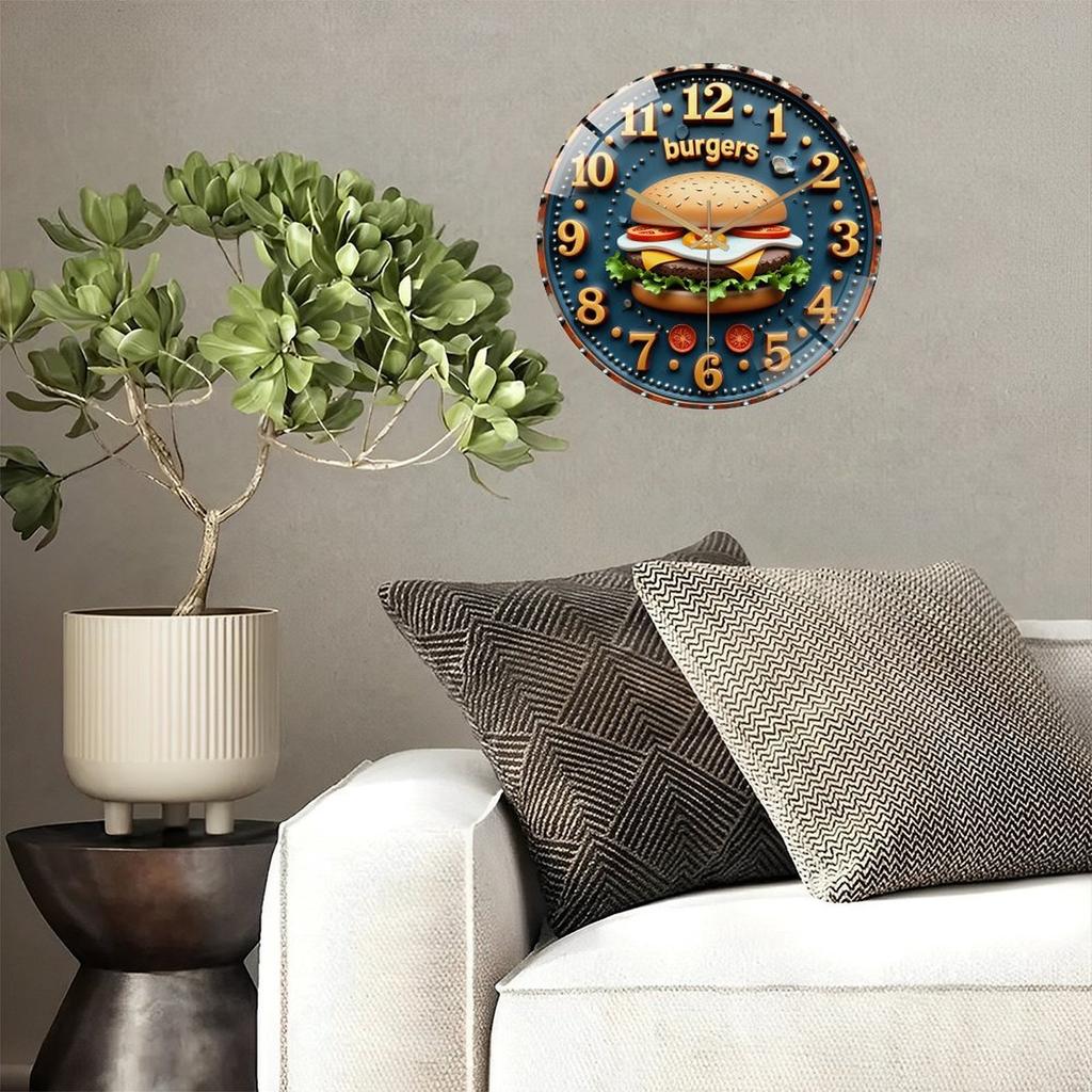 Bedroom-Compatible 30cm Round Glass Wall Clock with Truly Silent Operation