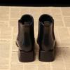 Autumn and winter new Chelsea women's boots thick-soled British Martin boots elastic thick-heeled short boots black short boots