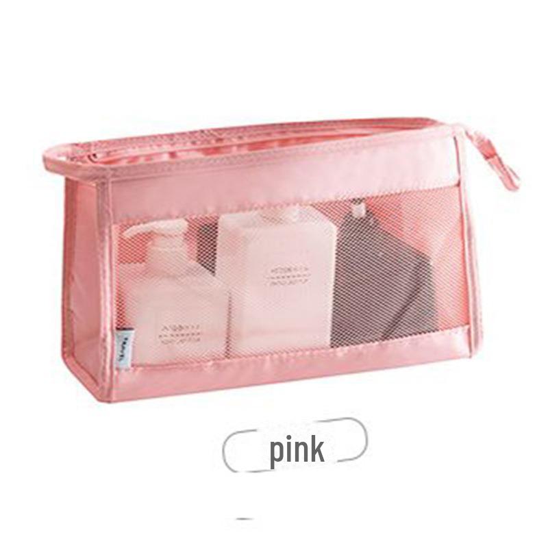 

Twill Travel Cosmetic Bag: Large-Capacity Mesh Makeup & Toiletries Organizer for Home & Business Trips