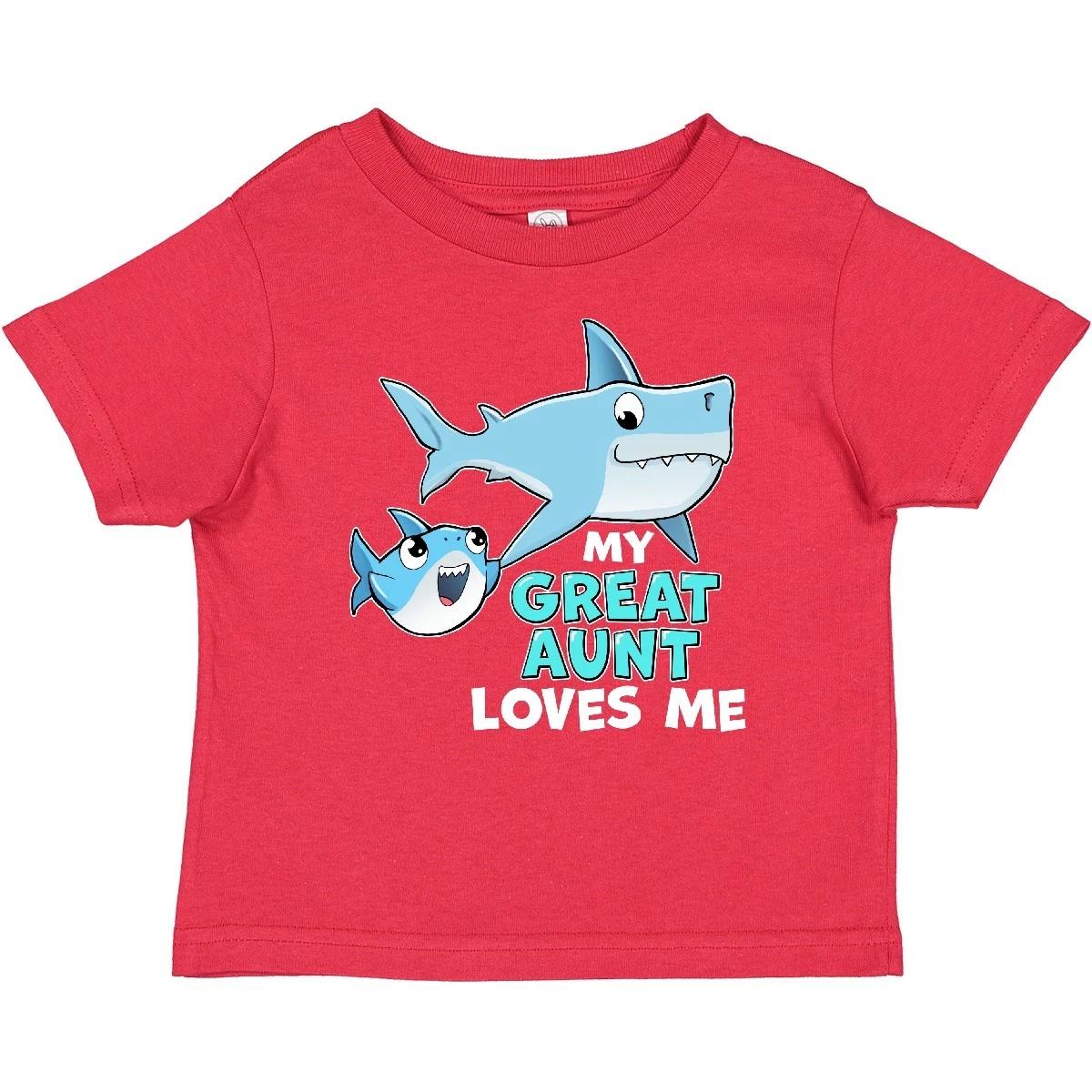 Inktastic My Great Aunt Loves Me With Cute Sharks Baby T-Shirt Family Grand Fish 140