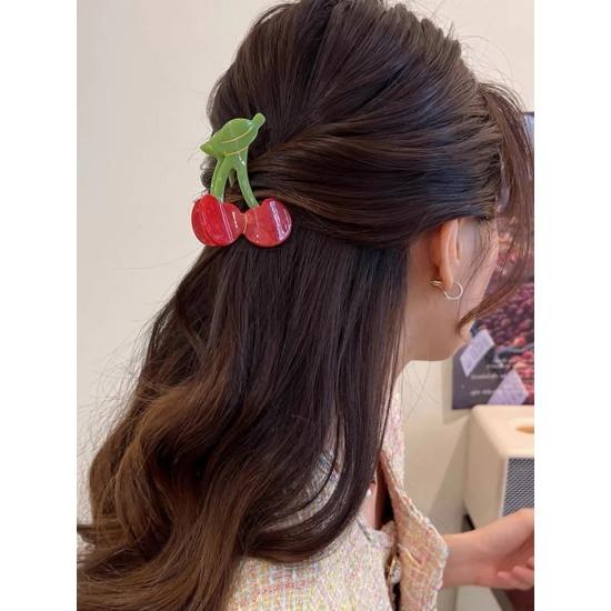 Korea Elegance Acetate Hair Clip for Women 5.5cm Acetate Hair Crabs Red Hairclip Girls Fashion Hairpin Hair Accessories