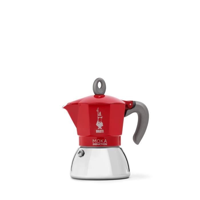 BIALETTI Cafetière Italienne Moka Induction 4 Tasses - Rouge