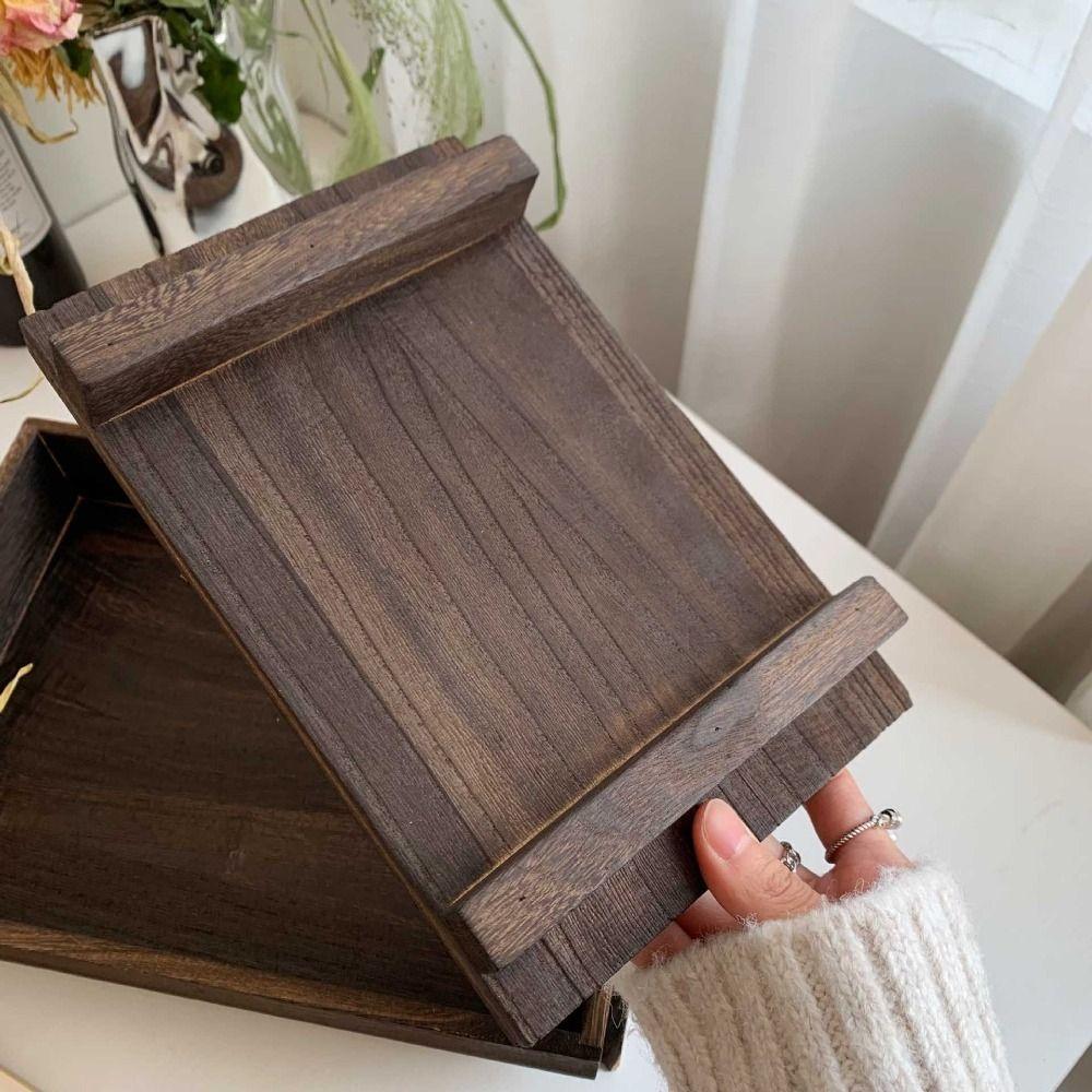 Large Capacity Jewelry Storage Tray Wooden Figurine Display Rack Retro Key Rack Entrance