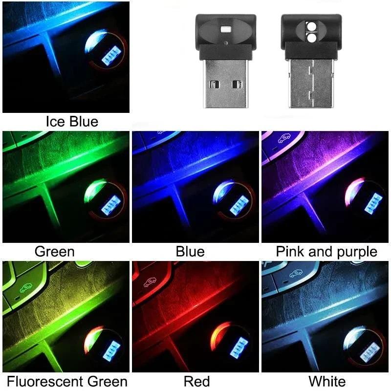 USB Atmosphere Light Mini USB LED Car Interior Light with Multiple Color Options for Atmosphere Lighting