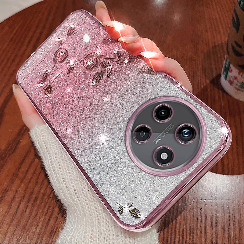 KADEM For Realme 11 4G (159.9x73.3x7.95mm) Phone Cover Gradient Flower Decor TPU Back Case