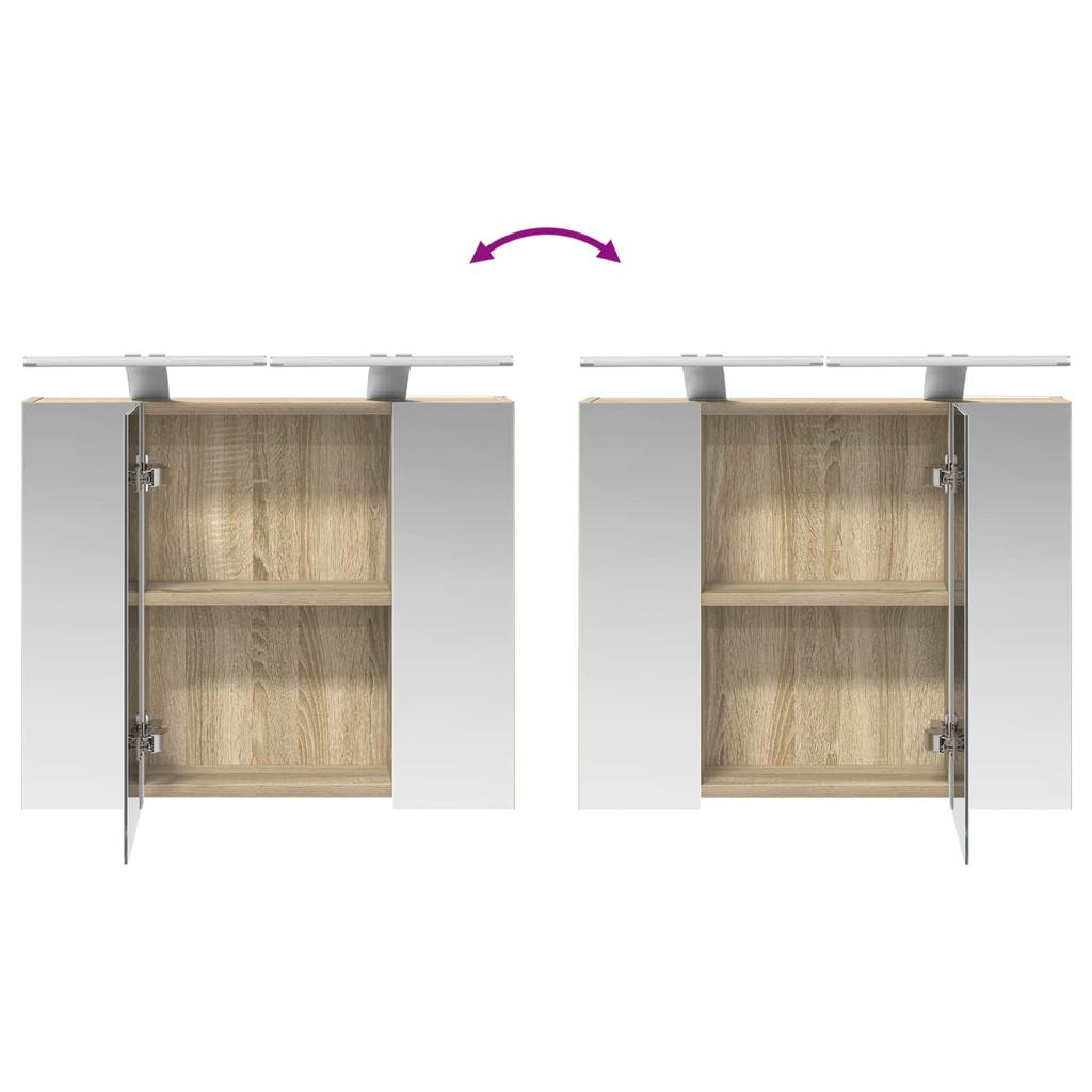 Bathroom Mirror Cabinet Sonoma Oak 60 x 14.5 x 50 cm