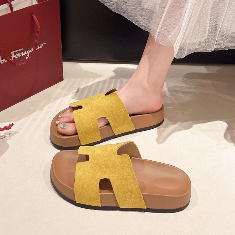 

Тапочки Boken для женщин, летние, французские, мягкие, на толстой подошве, пляжные сандалии, модные, однотонные шлепанцы 39 жёлтый