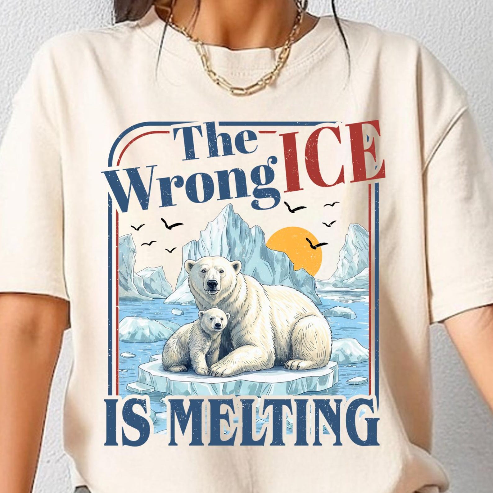 The Wrong Ice Is Melting Shirt, Abolish Ice Tee, Social Justice Shirt, Climate Change Tee, Equality Equal Right, Anti Ice Protest Top S