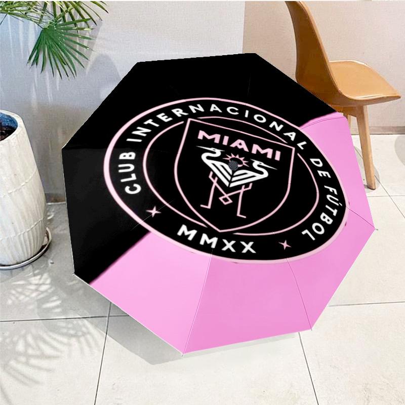 Inter Mi-ami Fc Emblem Printed Automatic Umbrella, 8-Frame for Travel, camping, Casual Umbrella, Essential Gift for  for family and friends