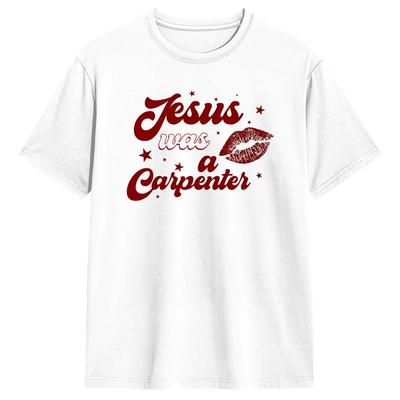 Unisex T-Shirts Sabrina Carpenter Lustig 100% Baumwolle Kurzarm Jesus War Ein Zimmermann T-Shirts Rundhals Kleidung Übergröße