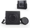 Kinokoo Instax Wide Evo Case, Protective Bag for Fuji Instax Wide Evo, PU Leather with Adjustable Shoulder Strap and Storage Pocket (Black)