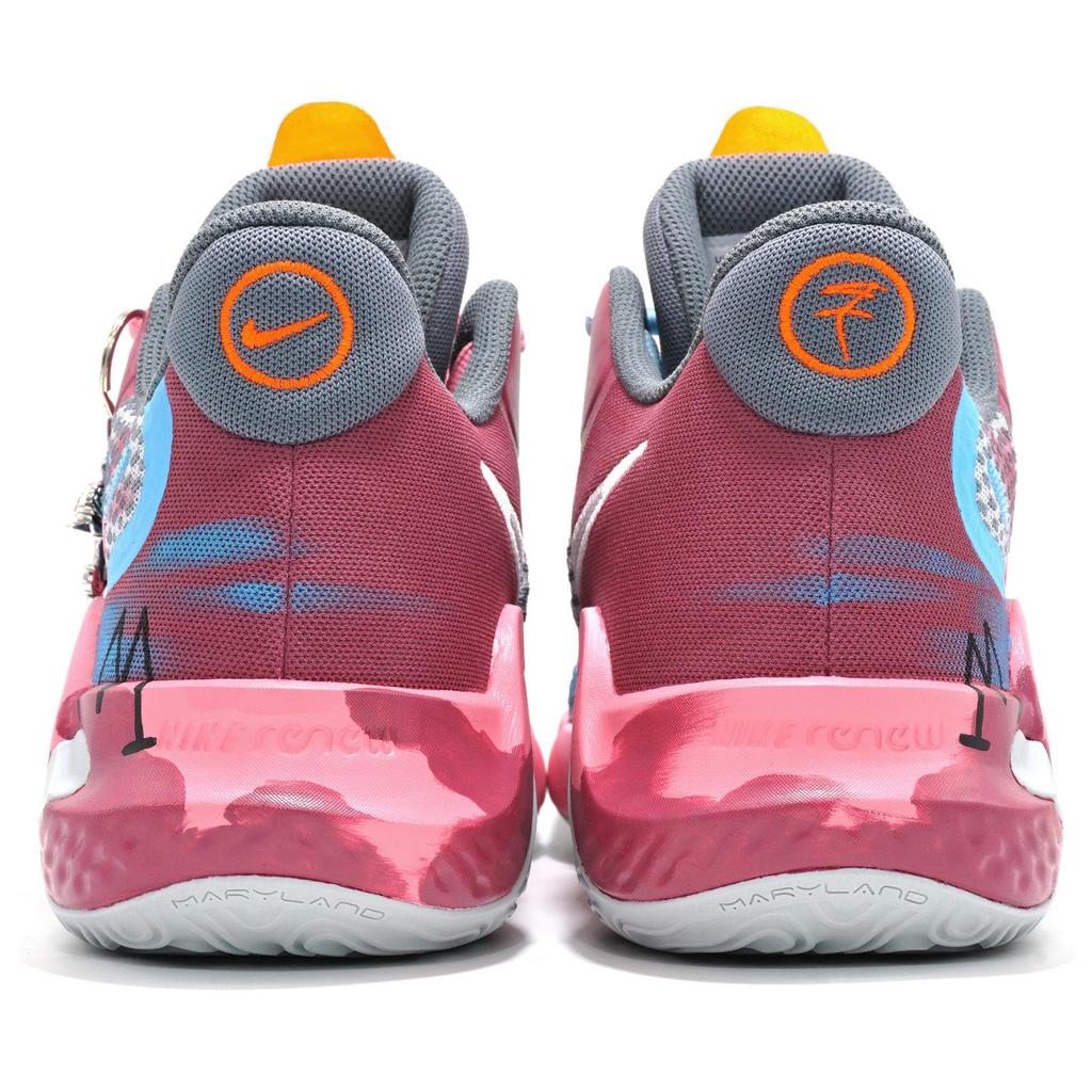 Nike KD Trey 5 IX Cushioning Slip Resistant Abrasion Resistant Breathable Mid top Basketball Shoes Unisex Blue Pink CW3402-011(Team628-)