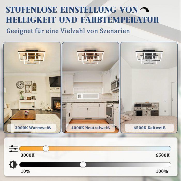 NETTLIFE Silent Ceiling Fan with LED Lighting, 3000-6500K, Remote Control Timer, 6 Speeds, Bedroom/Living Room