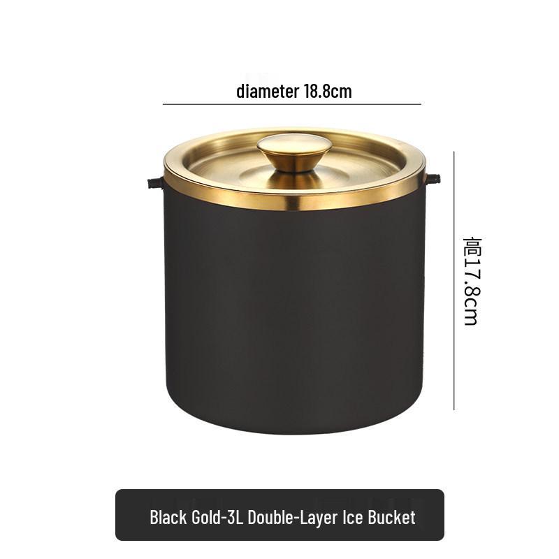 Double Layer Stainless Steel Ice Bucket for Wine & Beer