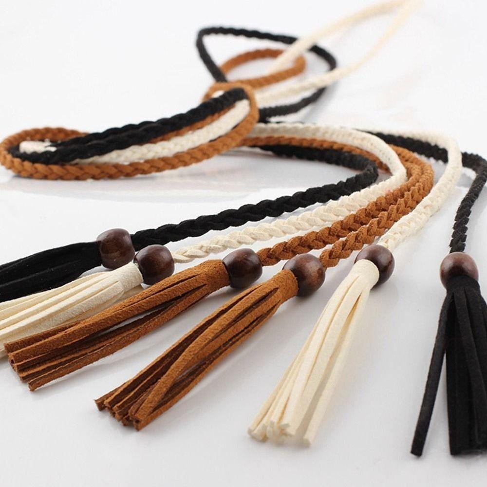 Tassel Waist Chain Adjustable Braided Belts Multi-application Tassel Belt