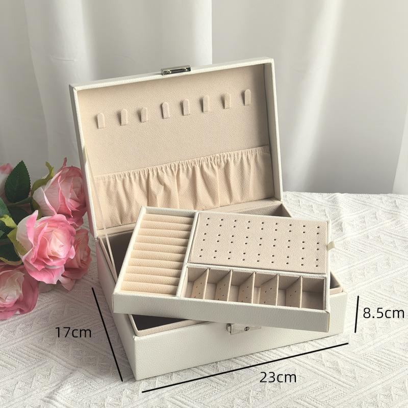 Multi-layer Jewelry Storage Box Premium Necklace Storage Light Luxury Home Gift Box Wholesale Leather Gift Jewelry Box