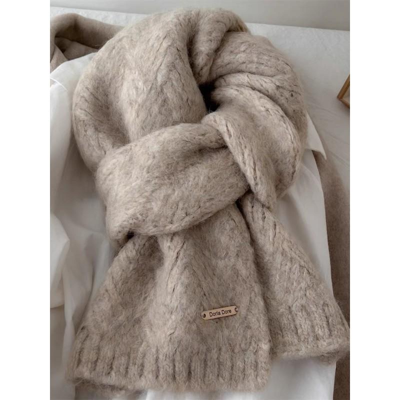 Sciarpa Lunga Invernale da Donna in Misto Lana Alpaca, Monocolore, Calda, per Collo, Studenti, Coppie