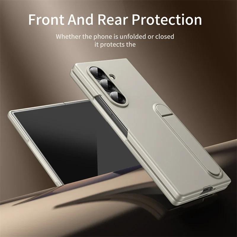 High-end with Holder Phone Case for The New Hot Samsung Galaxy Z Fold 7 6 5 4 3 Ultra-thin Shockproof Skin Feel Protective Cover