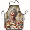 1pc 1pcs Adjustable Grandma Apron with Cute Baking Cookie Print & Suitable for Baking, Cooking, Home Use - Unisex Sleeveless Kitchen Apron for Elderly