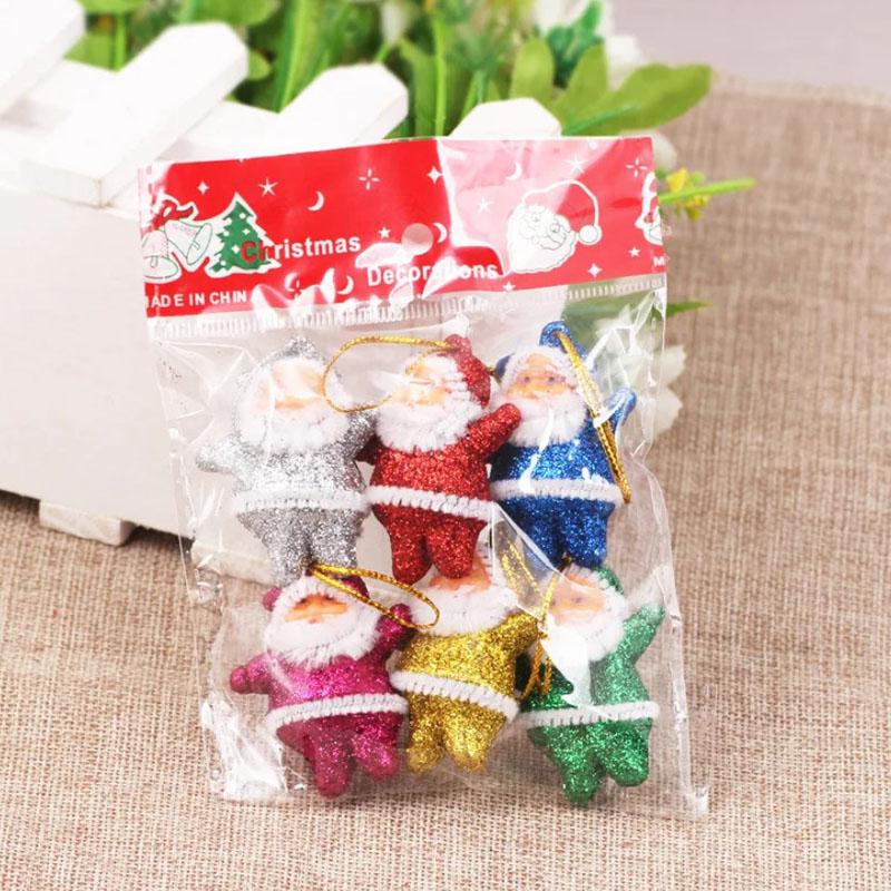 Pack of 6 Vintage 1970s STYLE Santa Christmas Tree Decorations New Sealed