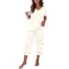Women's Casual Loungewear Set with Printed Short Sleeve Round Neck T-Shirt and Loose Fit Pants