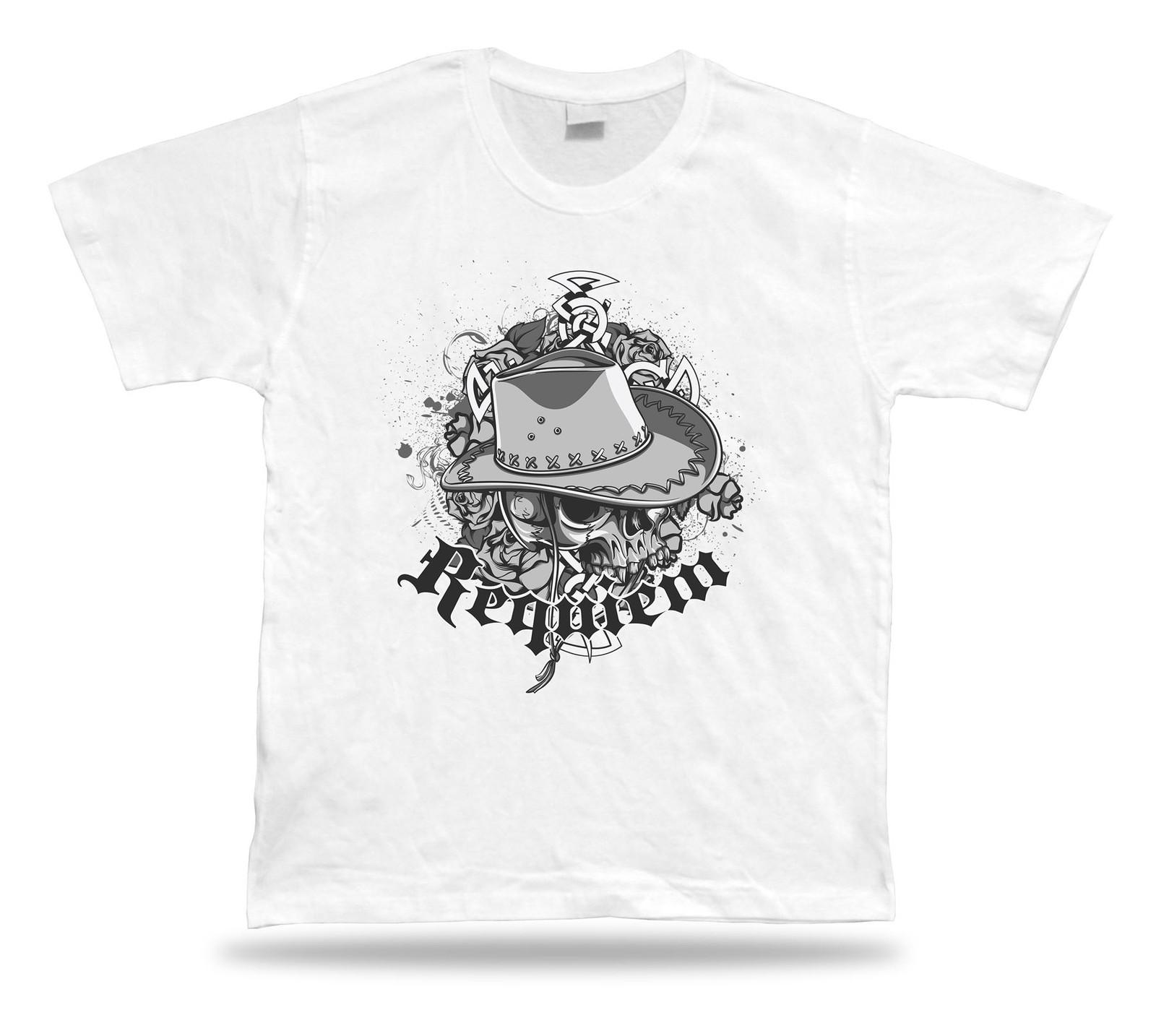 Requirem Cowboy Wild West skull humor T shirt Tee special apparel cartoon gift S разноцветный