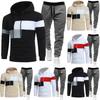 Men  Leisure  Hooded Hood  Hoodie  Trousers  Adding Fleece  Loose  Hoodie  Set
