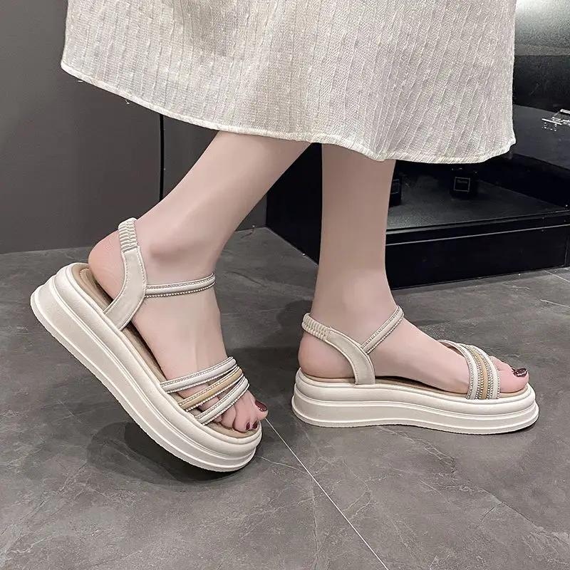 Fashion 2025 Luxury Summer Women's Sandals Platform Roman Style Sandal Casual Cheap Liquidation Trending Comfortable Ladies Shoes Sales